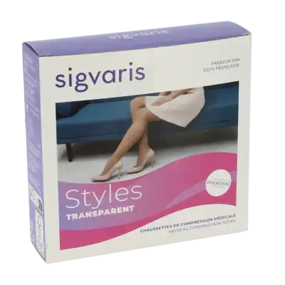 Sigvaris Styles Transparent Chaussettes  Femme Classe 2 Noir Medium Long à Courbevoie