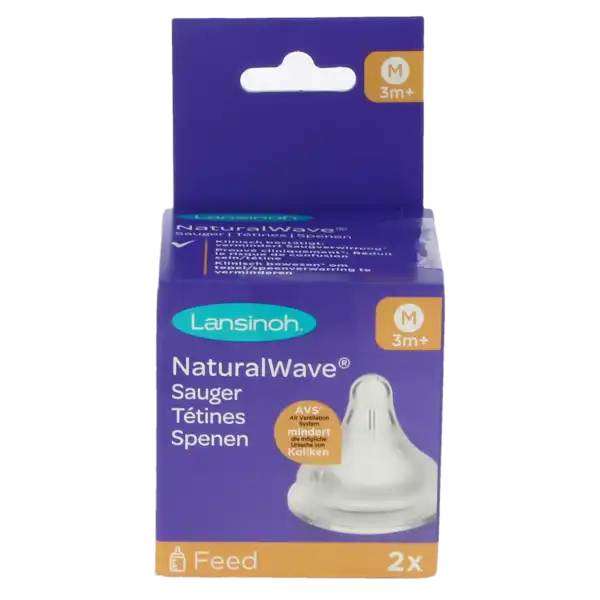 Lansinoh Natural Wave Tétine Débit Moyen B/2