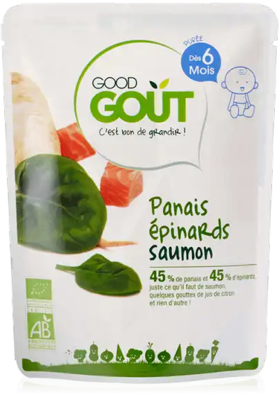 Good Gout Plats Panais Epinards Saumon Bio Des 6 Mois 190 G