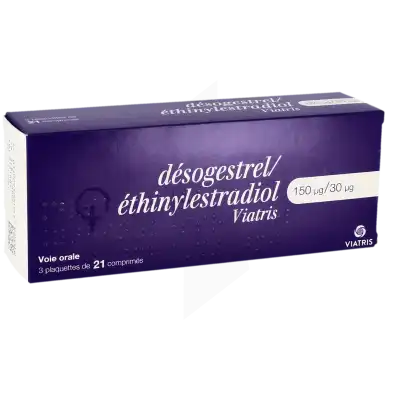 Desogestrel/ethinylestradiol Viatris 150 Microgrammes/30 Microgrammes, Comprimé à Auterive