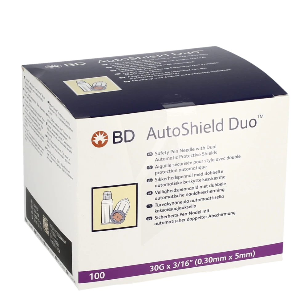 Bd Autoshield Duo Aiguille Pour Stylo Injecteur Mauve 0,30x5mm B/100
