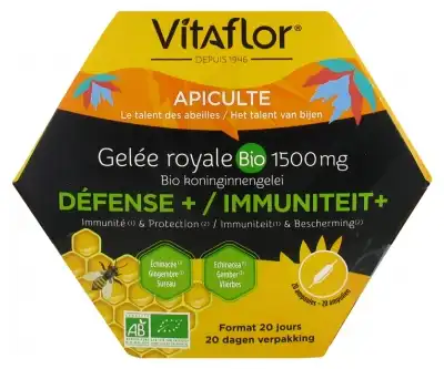 Vitaflor Apiculte GelÉe Royale Bio 1500 Mg S Buv DÉfense+ 20amp/15ml à Pessac