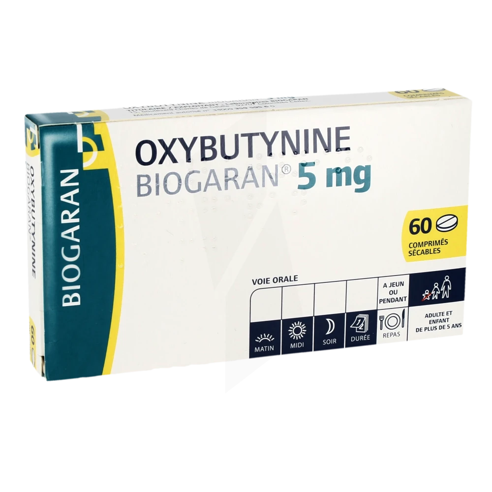 Oxybutynine Biogaran 5 Mg, Comprimé Sécable