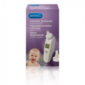 Alvita Thermomètre Auriculaire Infrarouge + 20embouts