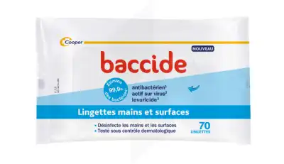 Baccide Lingettes Désinfectantes Mains Et Surfaces Sachets/70 à Le havre