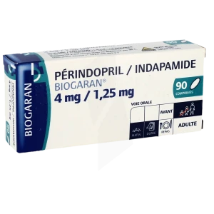 Perindopril/indapamide Biogaran 4 Mg/1,25 Mg, Comprimé