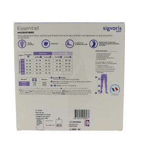 Sigvaris Essentiel Urban Microfibre Bas Auto-fixants Morpho- Classe 2 Homme Gris Clair Normal Xl