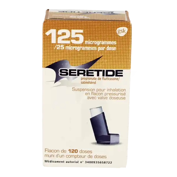 Seretide 125 Microgrammes/25 Microgrammes/dose, Suspension Pour Inhalation En Flacon Pressurisé Avec Valve Doseuse