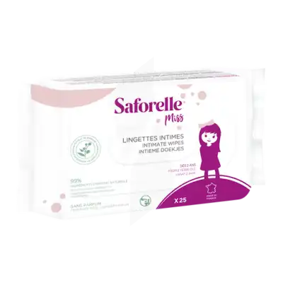Saforelle Miss Lingettes Intimes Biodégradable Paquet/25 à TOULOUSE
