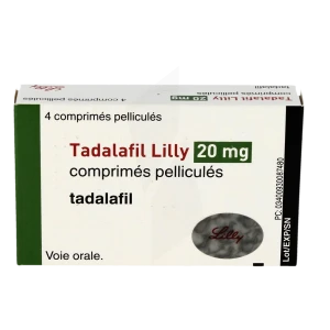 Tadalafil Lilly 20 Mg, Comprimé Pelliculé