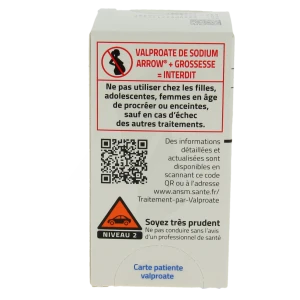 Valproate De Sodium Arrow L.p. 500 Mg, Comprimé Pelliculé Sécable à Libération Prolongée
