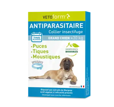 Vetoform collier Antiparasitaire preventif pour grand chien + de 30 kg