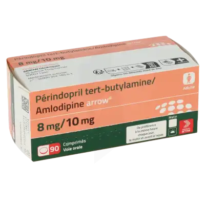 Perindopril Tert-butylamine/amlodipine Arrow 8 Mg/10 Mg, Comprimé à STRASBOURG