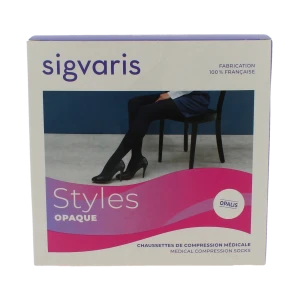 Sigvaris Styles Opalis Opaque Chaussette Classe 2 Femme Noir Long S
