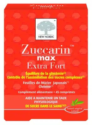 New Nordic Zuccarin Max Extra Fort Taux De Sucre Dans Le Sang Comprimés B/45 à SEYNOD