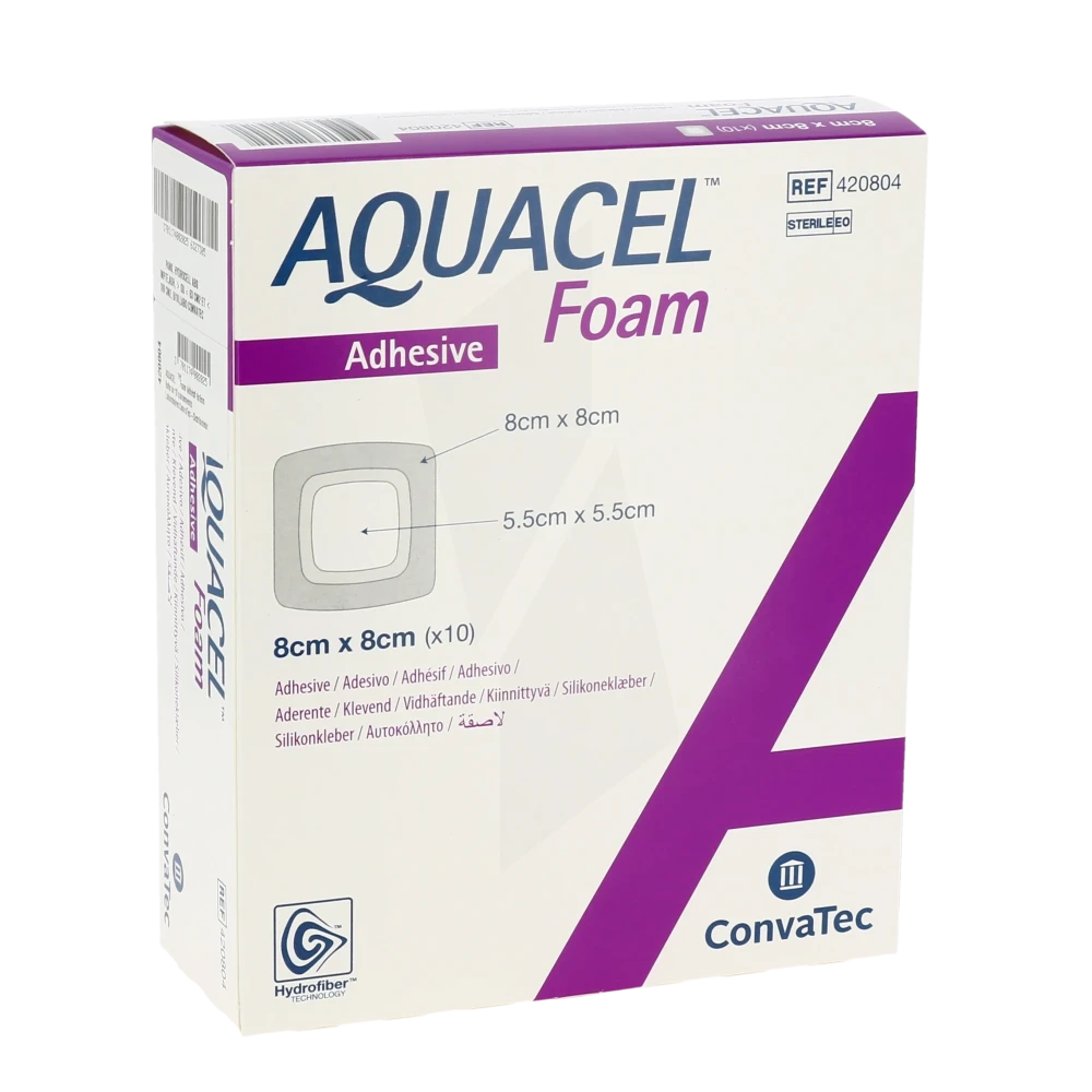 Aquacel Foam Pansement Hydrocellulaire AdhÉsif StÉrile 8x8cm B/10