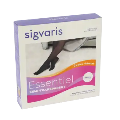 Sigvaris Essentiel Semi-transparent Bas Auto-fixants  Femme Classe 2 Dune Small Normal à Monsempron-Libos