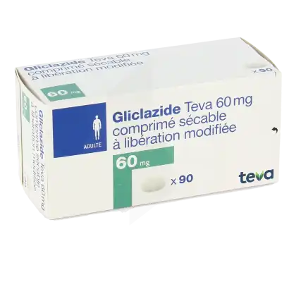 Gliclazide Teva 60 Mg, Comprimé Sécable à Libération Modifiée à TOULOUSE