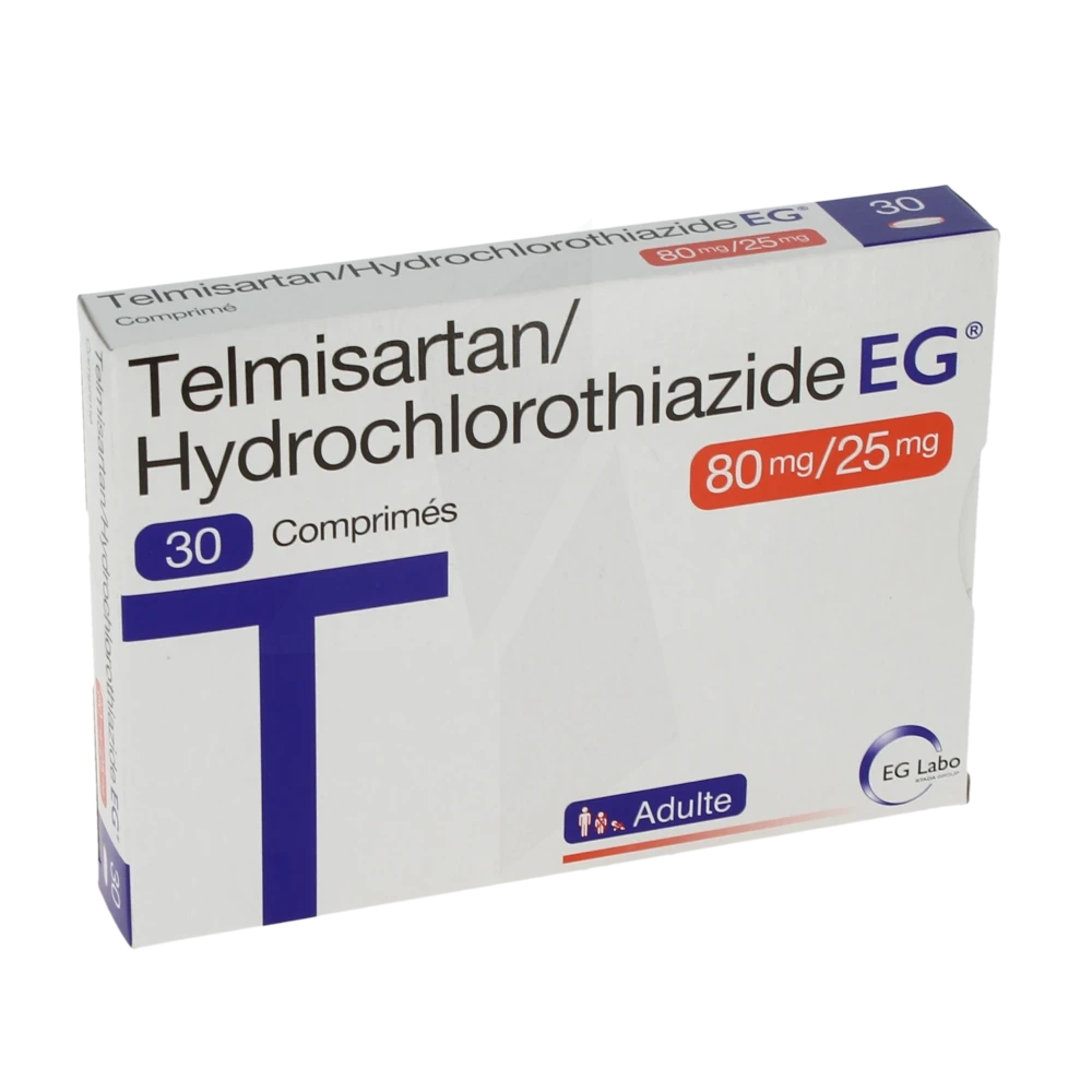 Telmisartan/hydrochlorothiazide Eg 80 Mg/25 Mg, Comprimé