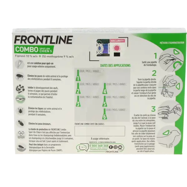 Frontline Combo 67,00 Mg / 60,30 Mg Solution Pour Spot-on Pour Chien S, Solution Pour Spot-on