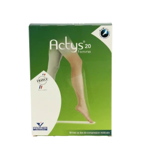 Actys® 20 Femme Classe Ii Bas Autofix Beige Taille 2 Normal Pied Ouvert