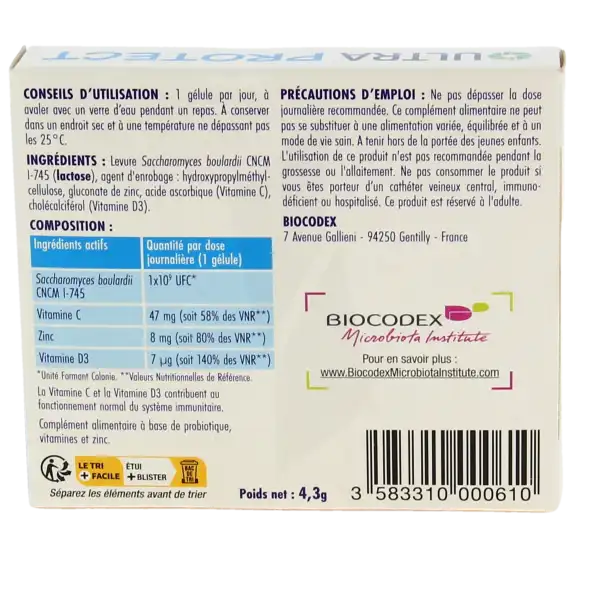 Ultra Protect Atb Probiotique Gél B/10