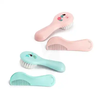 Suavinex Brosse cheveux + peigne rose