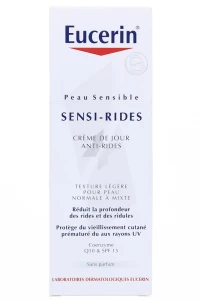 Eucerin Sensi-rides Fluide Soin Anti-rides Jour Peau Normale Ou Mixte Fl Pompe/50ml