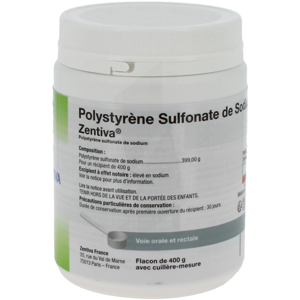 Polystyrene Sulfonate De Sodium Zentiva 400 G, Poudre Pour Suspension Orale Et Rectale