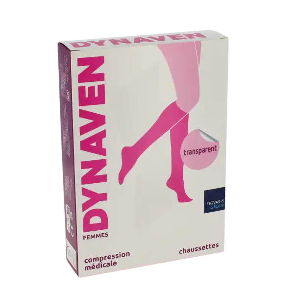 Dynaven Transparent Chaussettes  Femme Classe 2 Beige Clair Small Normal