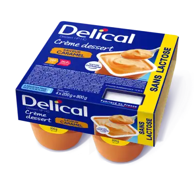 Delical Crème Dessert Sans Lactose Nutriment Caramel 4pots/200g à ALES