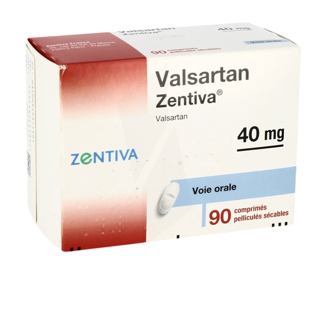Valsartan Zentiva 40 Mg, Comprimé Pelliculé Sécable