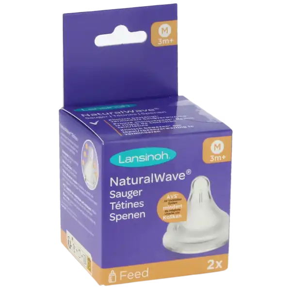 Lansinoh Natural Wave Tétine Débit Moyen B/2