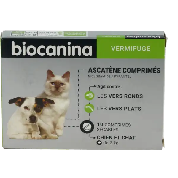 Ascatene Biocanina 400 Mg / 28,94 Mg Comprimes Pour Chiens Et Chats, Comprimé