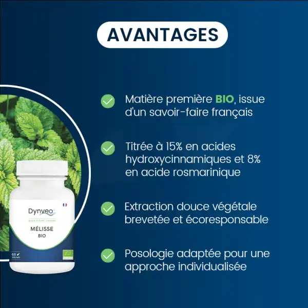 Dynveo Melisse Bio Concentrée 300mg 60 Gélules