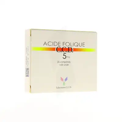 Acide Folique Ccd 5 Mg, Comprimé Plq/20 à Pau