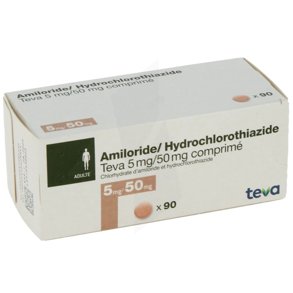 Amiloride Hydrochlorothiazide Teva 5 Mg/50 Mg, Comprimé