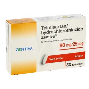 Telmisartan/hydrochlorothiazide Zentiva 80 Mg/25 Mg, Comprimé