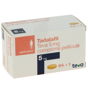 Tadalafil Teva 5 Mg, Comprimé Pelliculé