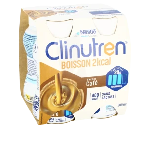 Clinutren Boisson 2 Kcal Nutriment Café 4 Bouteilles/200ml