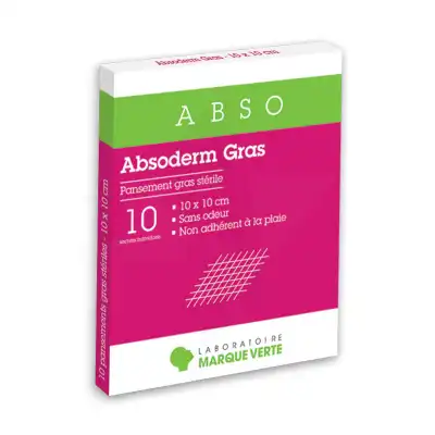 Absoderm Gras Pansements Gras 10x10  Boîte De 10 à DIJON