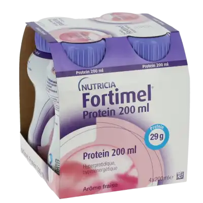 Fortimel Protein Nutriment Fraise 4 Bouteilles/200ml
