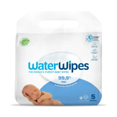 Waterwipes Lingettes Biodégradables Bébé 5paquets/60 à CHÂLONS-EN-CHAMPAGNE