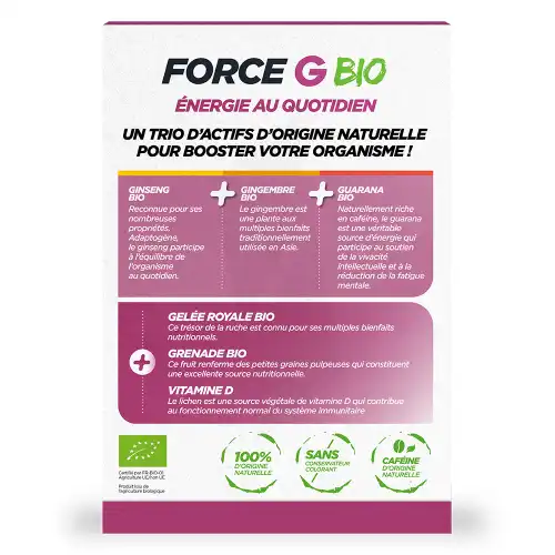 Nutrisanté Force G Vitality Bio Solution Buvable 20 Ampoules/10ml