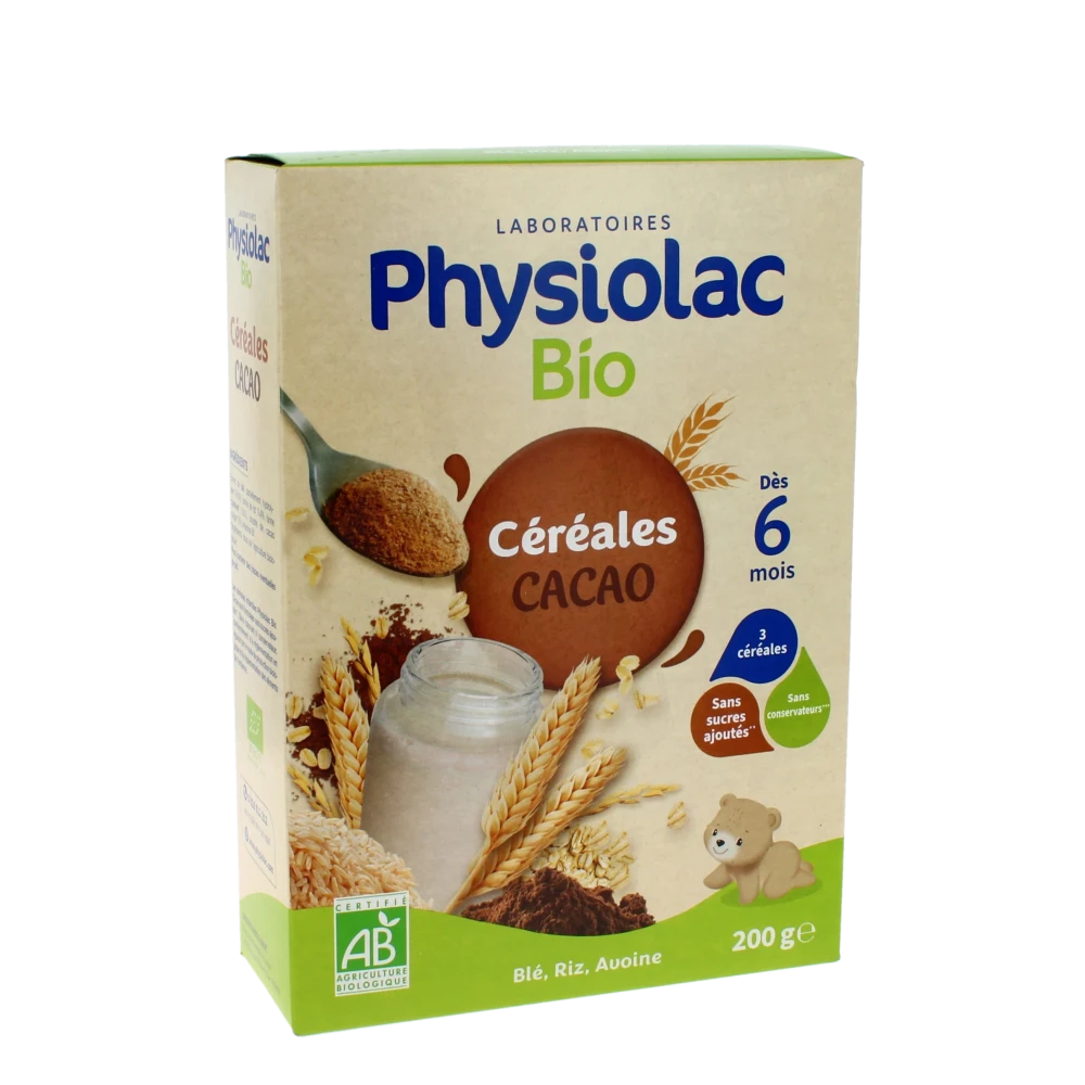 Physiolac Cereales Bio Farine Cacao B/200g
