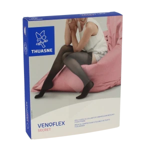 Venoflex Secret 2 Bas Antiglisse Femme Noir Taille 3n