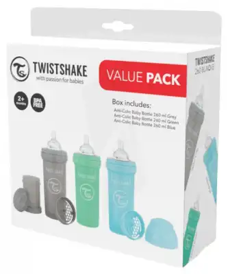 TWISTSHAKE BIB ANTI-C PACK ECO B/V/G 3