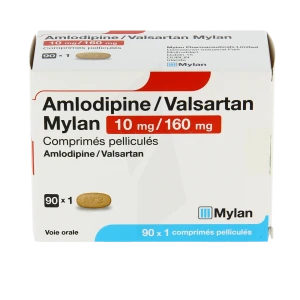 Amlodipine/valsartan Mylan 10 Mg/160 Mg, Comprimé Pelliculé