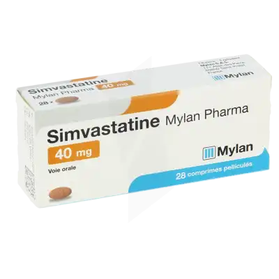 Simvastatine Viatris 40 Mg, Comprimé Pelliculé à Paris