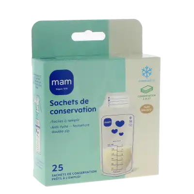 Mam Allaitement Sachet Conservation Lait Maternel 180ml Boîte De 25 à AIMARGUES